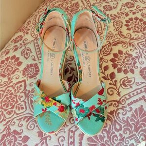 Chinese Laundry Women's Floral Heels - Teal and Red